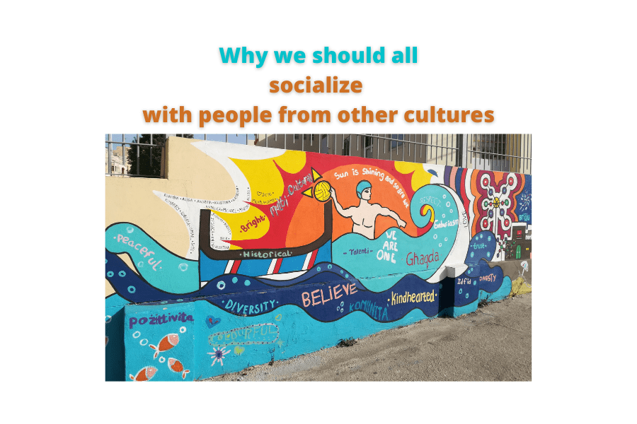Why we should all socialize with people from other cultures. Street art in Marsaxlokk, Malta