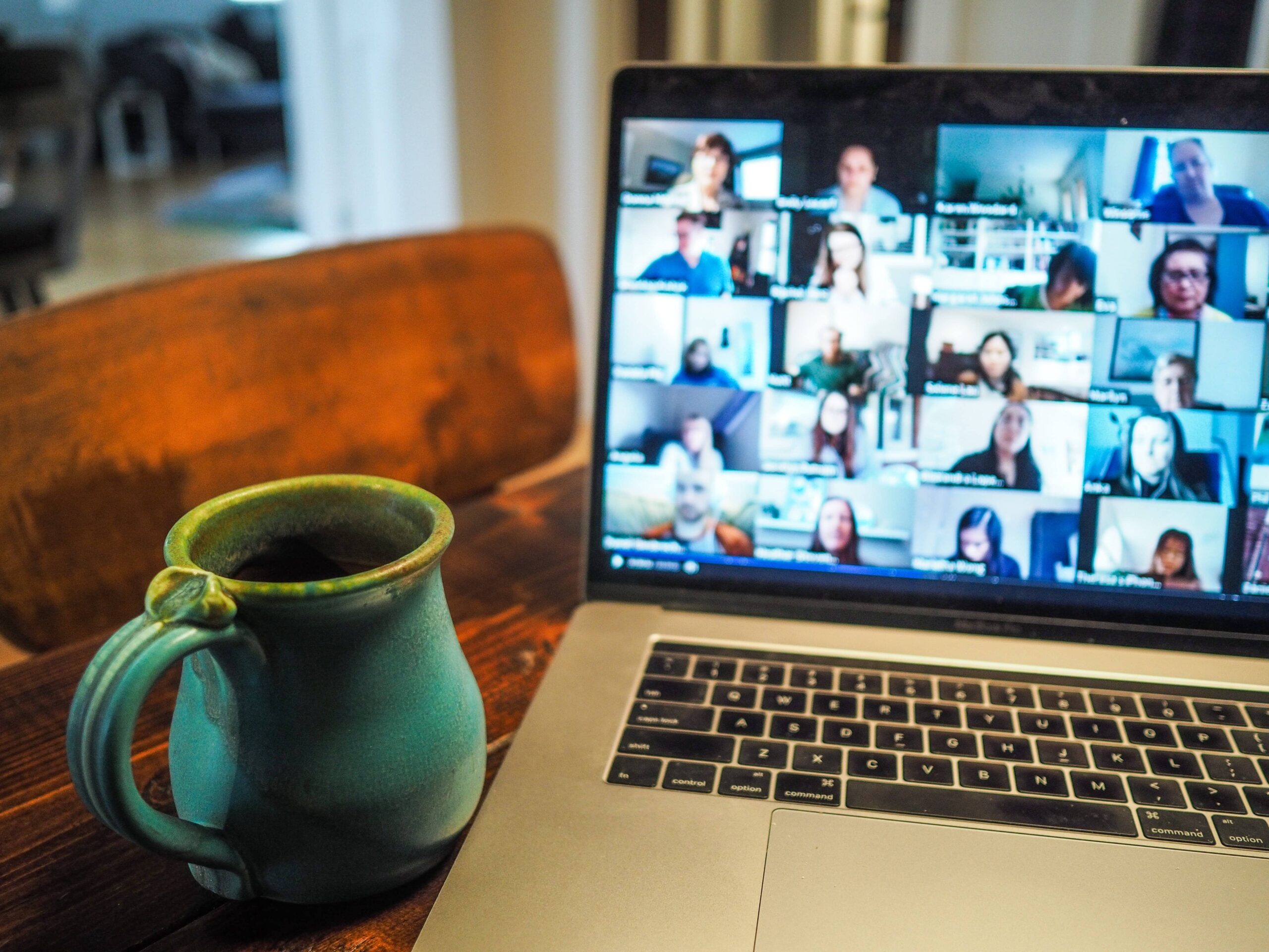 Video call on the computer, to chat with native speakers.