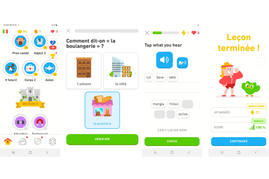Duolingo _ des leçons sous forme de jeu
