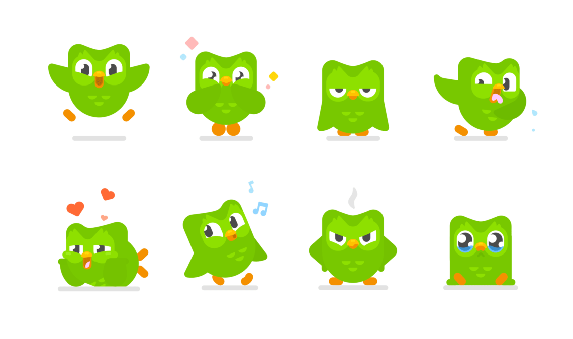 Apprenez une langue gratuitement avec Duolingo - les visages de Duo