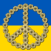 Drapeau de l'Ukraine et symbole de la paix pour les réfugiés
