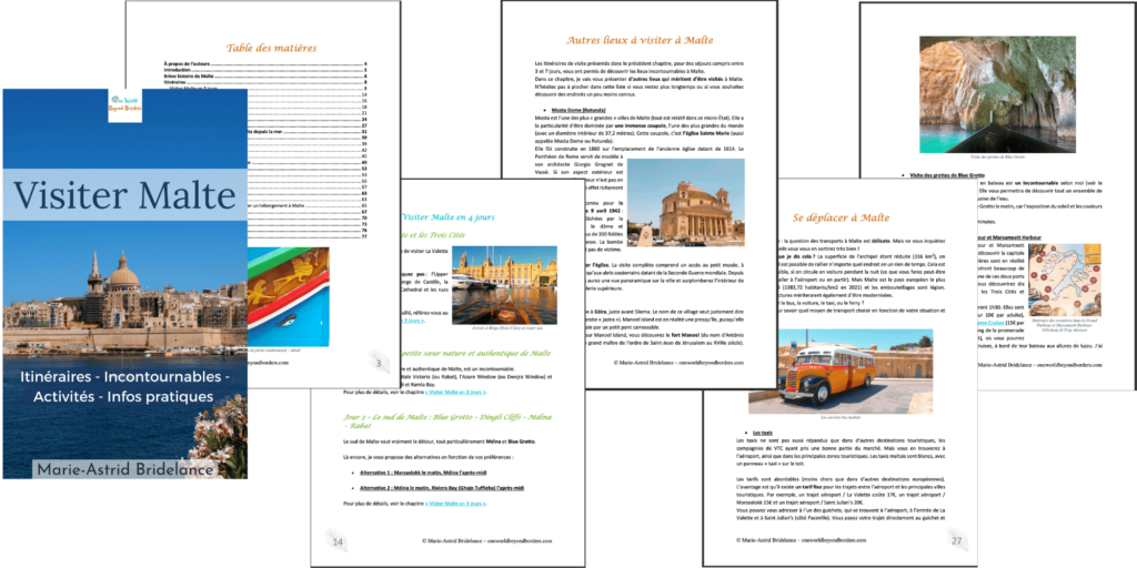Guide Visiter Malte exemples de pages