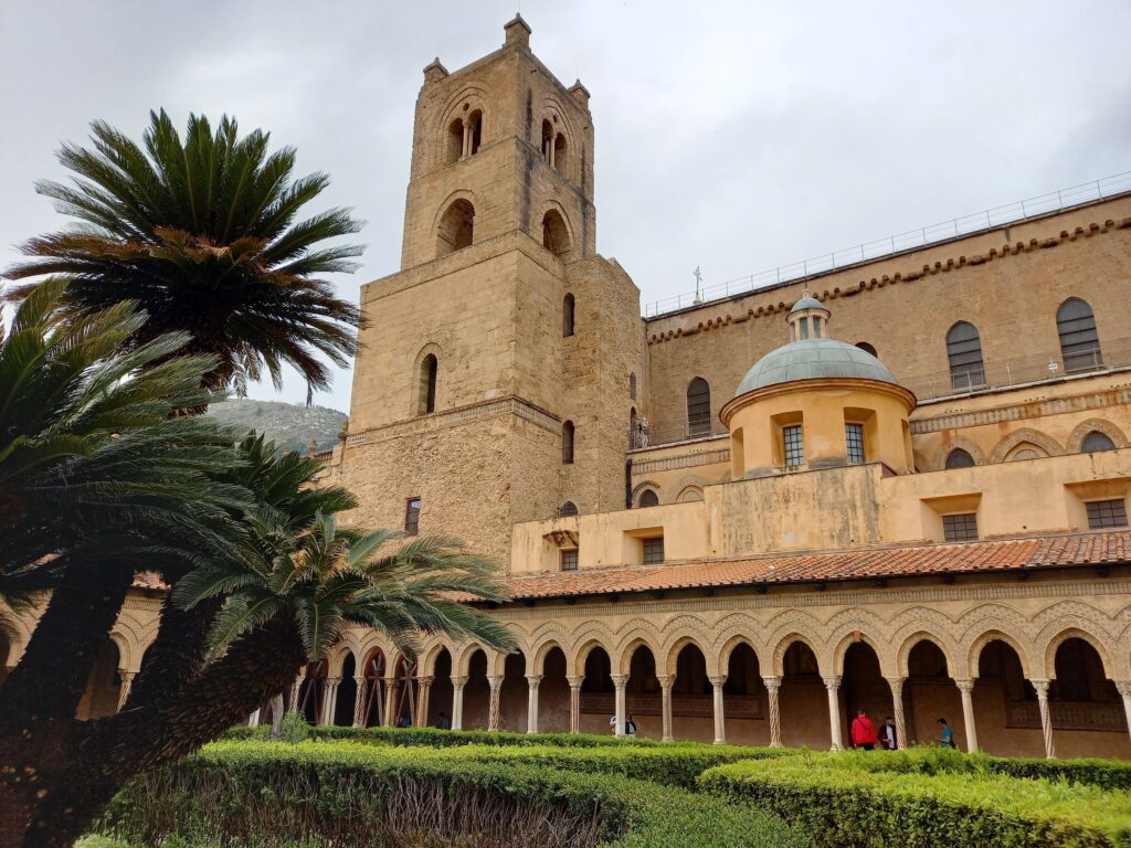 Cloister of the cathedral of Monreale, road trip in Western Sicily